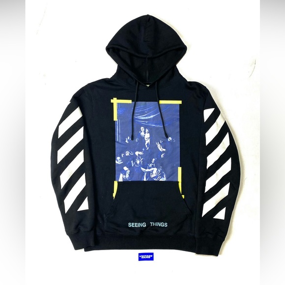 Off-White Other - Off-white hoodie painting black/white rare